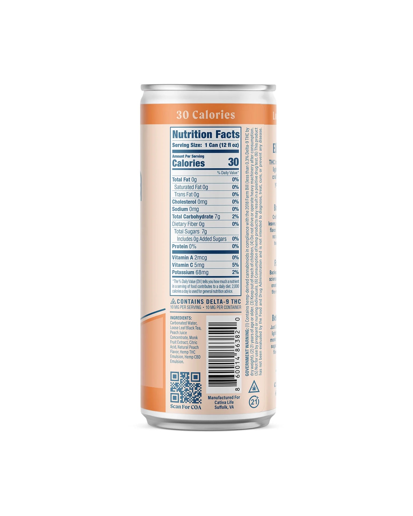 Cativa Peach | 10mg THC Infused Tea