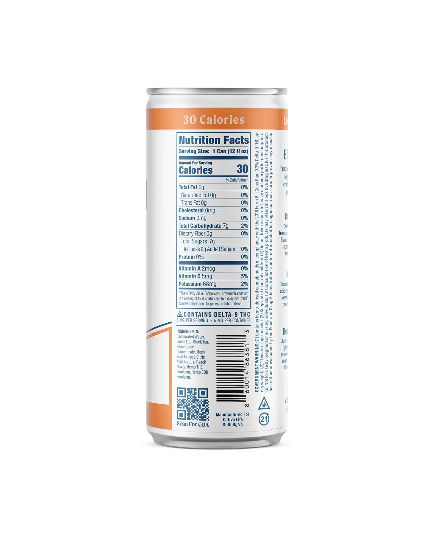 Cativa Peach | 5mg THC Infused Tea